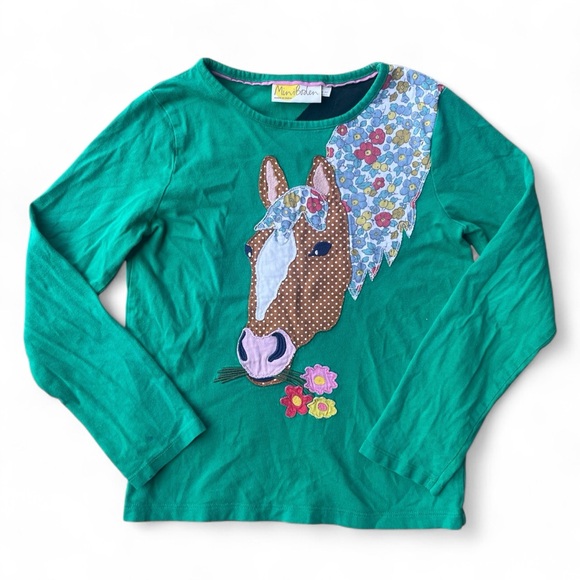 Mini Boden Other - Mini Boden Green Horse Graphic Kids Shirt - size 8-9 years